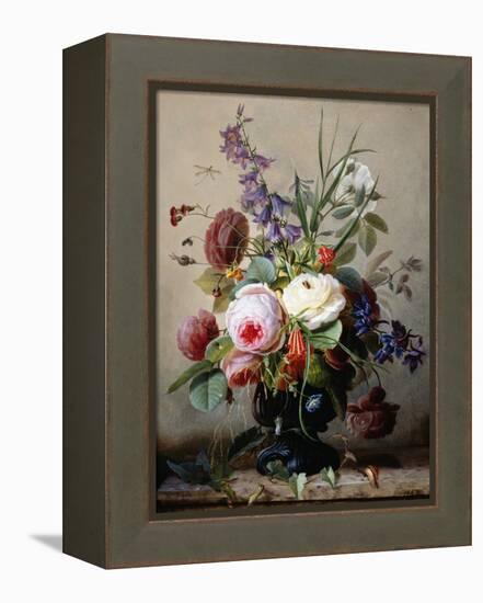 A Still Life of Summer Flowers-Hans Hermann-Framed Premier Image Canvas