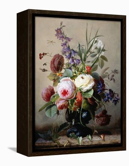 A Still Life of Summer Flowers-Hans Hermann-Framed Premier Image Canvas