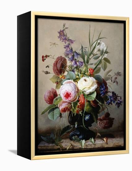 A Still Life of Summer Flowers-Hans Hermann-Framed Premier Image Canvas