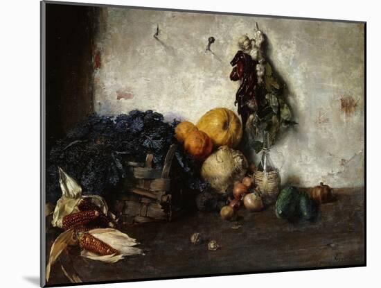 A Still-Life of Vegetables by a Wall, 1890-Albin Egger-lienz-Mounted Giclee Print