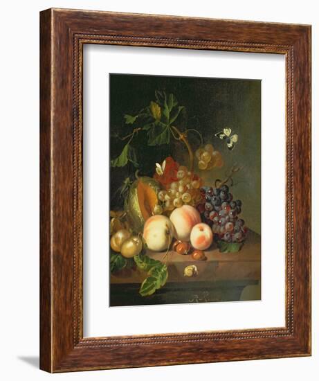 A Still Life on a Marble Ledge-Rachel Ruysch-Framed Giclee Print