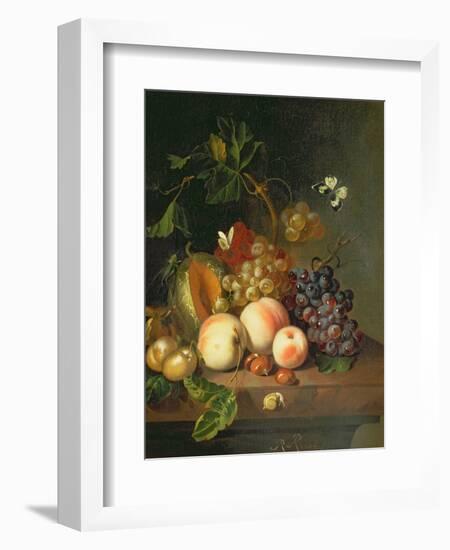 A Still Life on a Marble Ledge-Rachel Ruysch-Framed Giclee Print