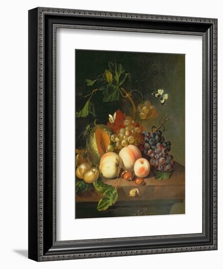 A Still Life on a Marble Ledge-Rachel Ruysch-Framed Giclee Print