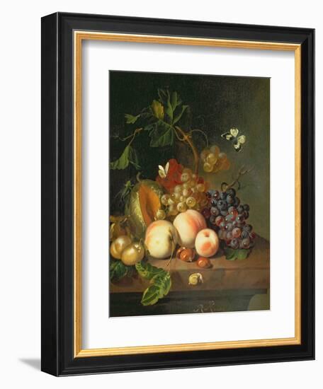 A Still Life on a Marble Ledge-Rachel Ruysch-Framed Giclee Print