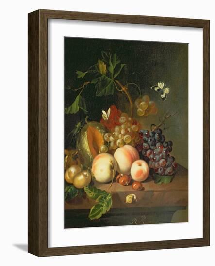 A Still Life on a Marble Ledge-Rachel Ruysch-Framed Giclee Print