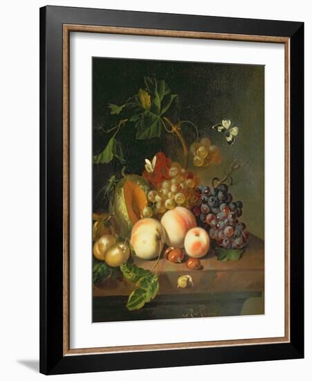 A Still Life on a Marble Ledge-Rachel Ruysch-Framed Giclee Print