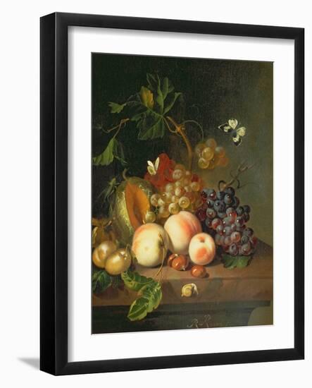 A Still Life on a Marble Ledge-Rachel Ruysch-Framed Giclee Print