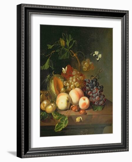 A Still Life on a Marble Ledge-Rachel Ruysch-Framed Giclee Print