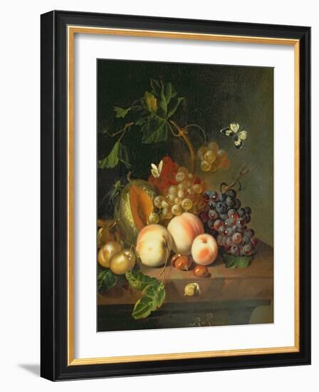 A Still Life on a Marble Ledge-Rachel Ruysch-Framed Giclee Print