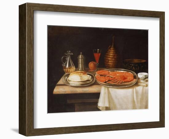 A Still-Life; with a Lobster and Bread on Salvers-Charles Collins-Framed Giclee Print