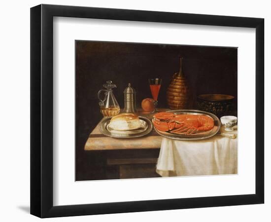 A Still-Life; with a Lobster and Bread on Salvers-Charles Collins-Framed Giclee Print