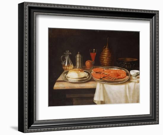 A Still-Life; with a Lobster and Bread on Salvers-Charles Collins-Framed Giclee Print