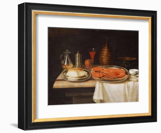 A Still-Life; with a Lobster and Bread on Salvers-Charles Collins-Framed Giclee Print