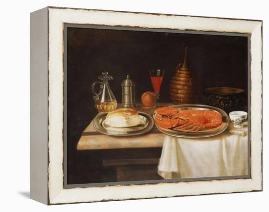A Still-Life; with a Lobster and Bread on Salvers-Charles Collins-Framed Premier Image Canvas
