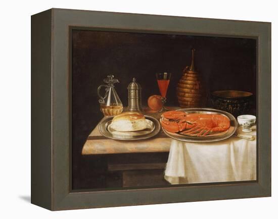 A Still-Life; with a Lobster and Bread on Salvers-Charles Collins-Framed Premier Image Canvas