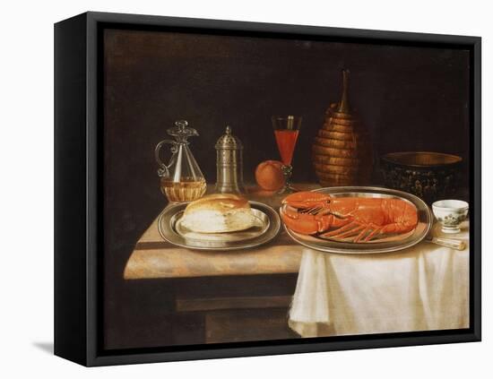 A Still-Life; with a Lobster and Bread on Salvers-Charles Collins-Framed Premier Image Canvas