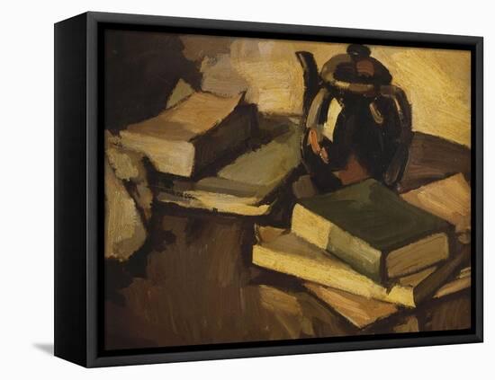 A Still Life with a Teapot and Books on a Table, C.1926-Samuel John Peploe-Framed Premier Image Canvas
