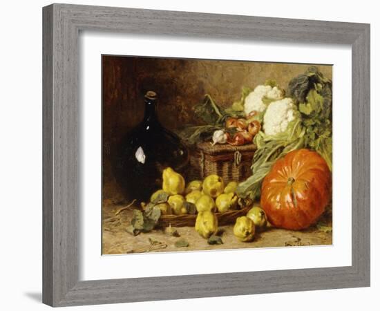 A Still Life with a Wine Flagon-Eugene Claude-Framed Giclee Print