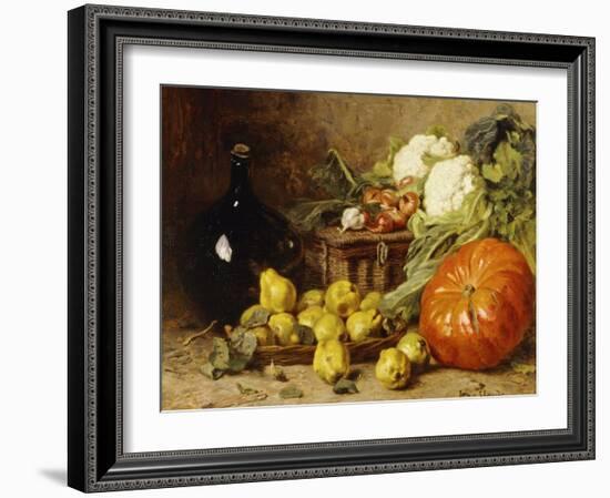 A Still Life with a Wine Flagon-Eugene Claude-Framed Giclee Print
