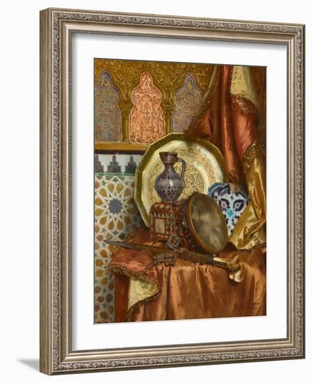 A Still Life with Moroccan Objects (Oil on Panel)-Rudolphe Ernst-Framed Giclee Print