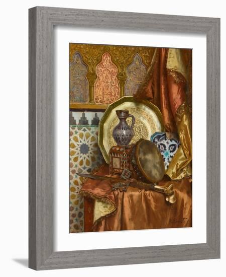 A Still Life with Moroccan Objects (Oil on Panel)-Rudolphe Ernst-Framed Giclee Print