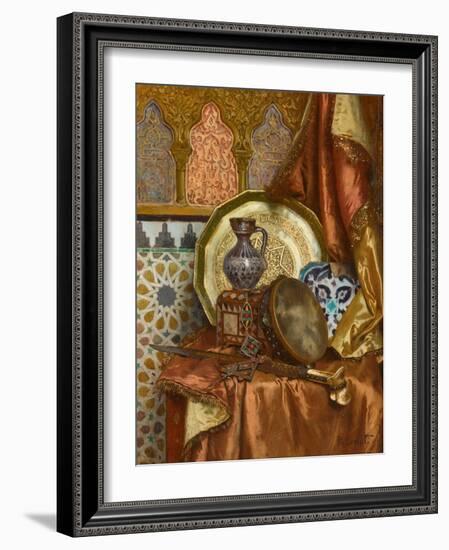 A Still Life with Moroccan Objects (Oil on Panel)-Rudolphe Ernst-Framed Giclee Print