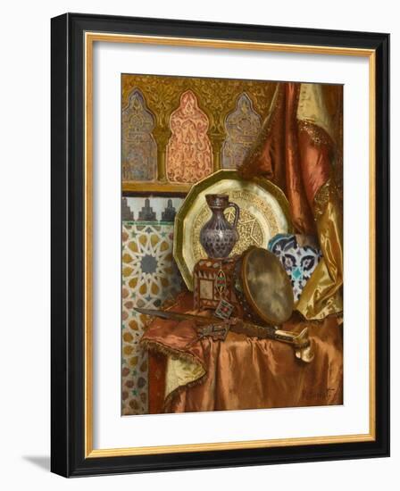 A Still Life with Moroccan Objects (Oil on Panel)-Rudolphe Ernst-Framed Giclee Print