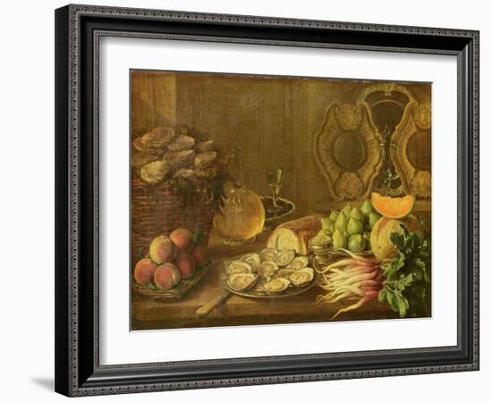 A Still Life with Oysters and Fruit-Nicholas Desportes-Framed Giclee Print