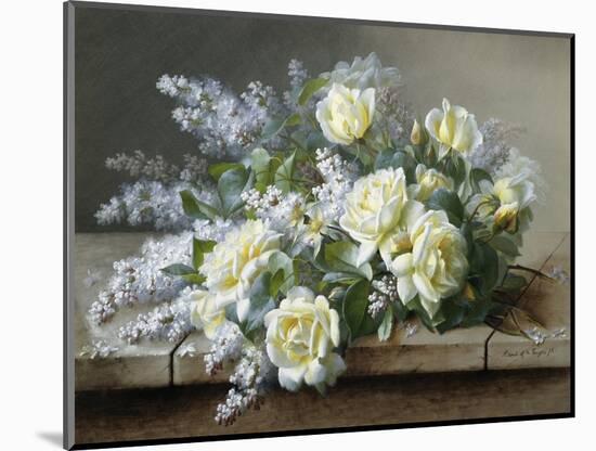 A Still Life with Yellow Roses-Raoul De Longpre-Mounted Photographic Print