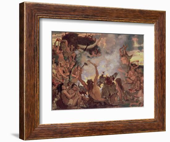 A Stone Age Feast, 1883-Victor Mikhailovich Vasnetsov-Framed Giclee Print