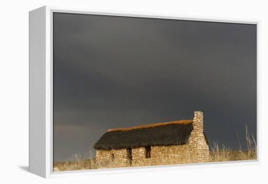 A stone house on the desert. Kgalagadi Transfrontier Park, South Africa-Keren Su-Framed Premier Image Canvas