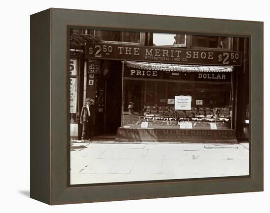 A Storefront of the International Shoe Co., New York, 1905-Byron Company-Framed Premier Image Canvas