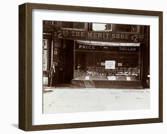 A Storefront of the International Shoe Co., New York, 1905-Byron Company-Framed Giclee Print