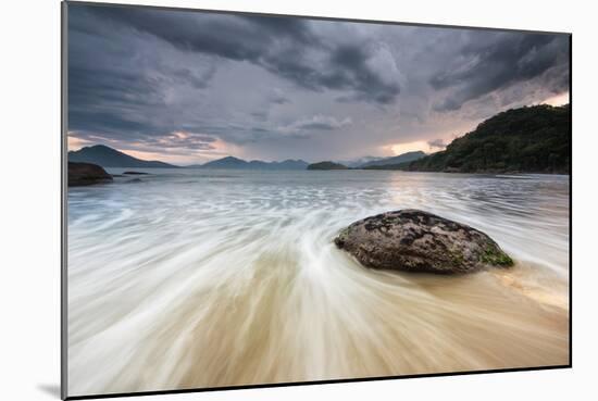 A Storm Gathers over Praia Do Alto Beach in Ubatuba, Brazil-Alex Saberi-Mounted Photographic Print