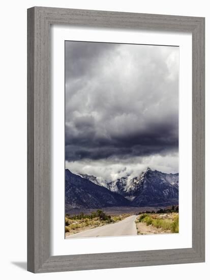 A Storm Moving In Over The Sierra Nevada And The Road To The Mt Whitney Portal-Ron Koeberer-Framed Photographic Print