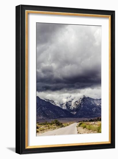 A Storm Moving In Over The Sierra Nevada And The Road To The Mt Whitney Portal-Ron Koeberer-Framed Photographic Print