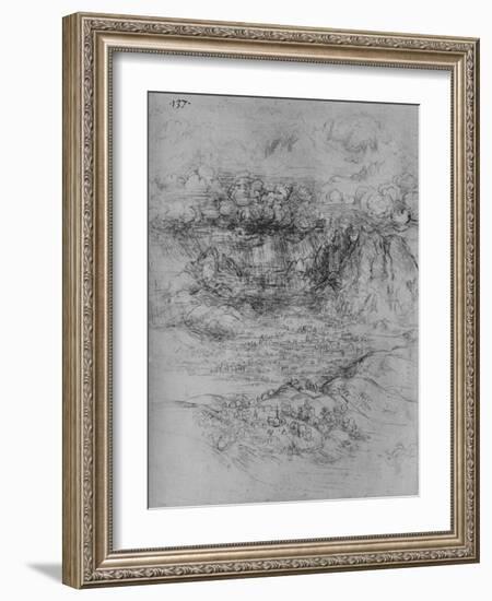 'A Storm Over an Alpine Valley', c1480 (1945)-Leonardo Da Vinci-Framed Giclee Print