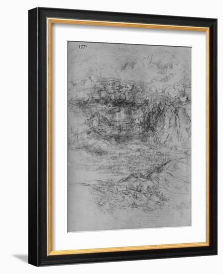 'A Storm Over an Alpine Valley', c1480 (1945)-Leonardo Da Vinci-Framed Giclee Print