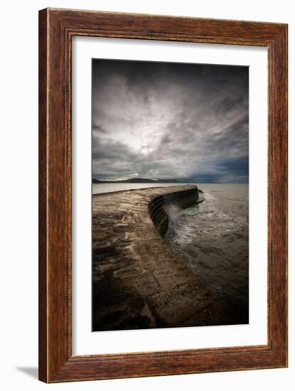 A Stormy Day on the Cobb at Lyme Regis in Dorset, England UK-Tracey Whitefoot-Framed Photographic Print