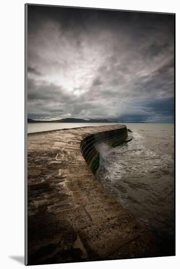 A Stormy Day on the Cobb at Lyme Regis in Dorset, England UK-Tracey Whitefoot-Mounted Photographic Print