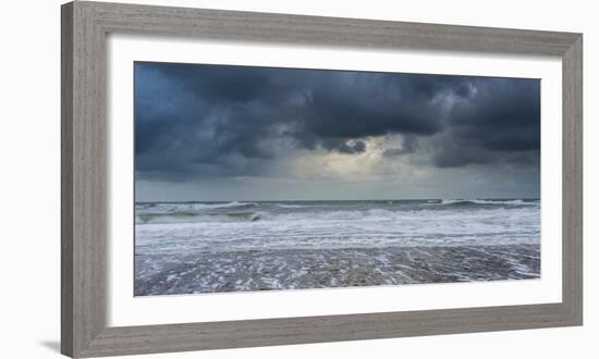 A stormy sea and sky at Happisburgh, Norfolk, England, United Kingdom, Europe-Jon Gibbs-Framed Photographic Print