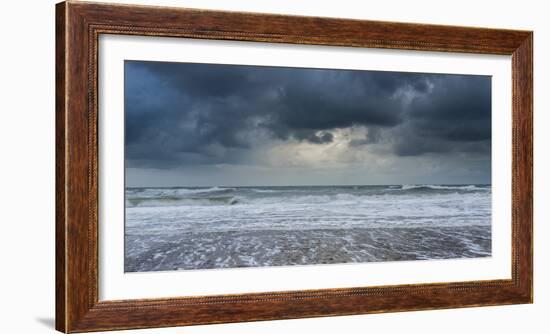 A stormy sea and sky at Happisburgh, Norfolk, England, United Kingdom, Europe-Jon Gibbs-Framed Photographic Print