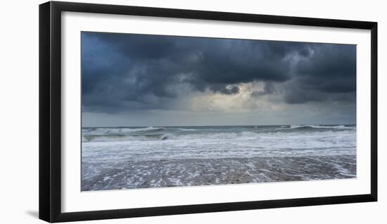 A stormy sea and sky at Happisburgh, Norfolk, England, United Kingdom, Europe-Jon Gibbs-Framed Photographic Print