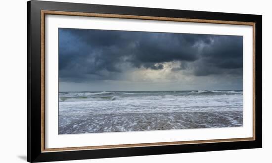 A stormy sea and sky at Happisburgh, Norfolk, England, United Kingdom, Europe-Jon Gibbs-Framed Photographic Print