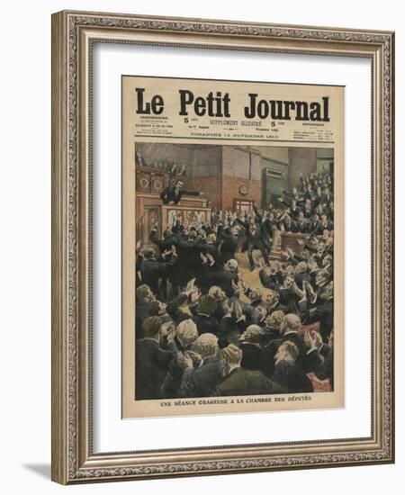 A Stormy Session at the Chamber of Deputies-French School-Framed Giclee Print