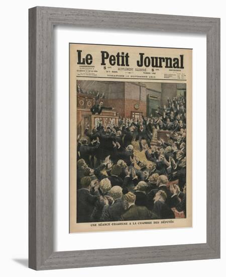 A Stormy Session at the Chamber of Deputies-French School-Framed Giclee Print