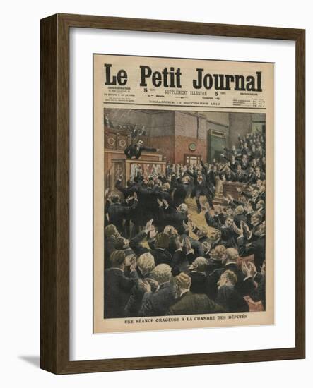 A Stormy Session at the Chamber of Deputies-French School-Framed Giclee Print