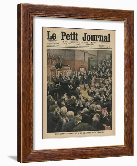 A Stormy Session at the Chamber of Deputies-French School-Framed Giclee Print