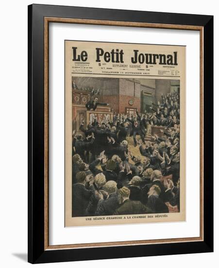 A Stormy Session at the Chamber of Deputies-French School-Framed Giclee Print