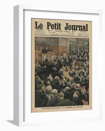 A Stormy Session at the Chamber of Deputies-French School-Framed Giclee Print